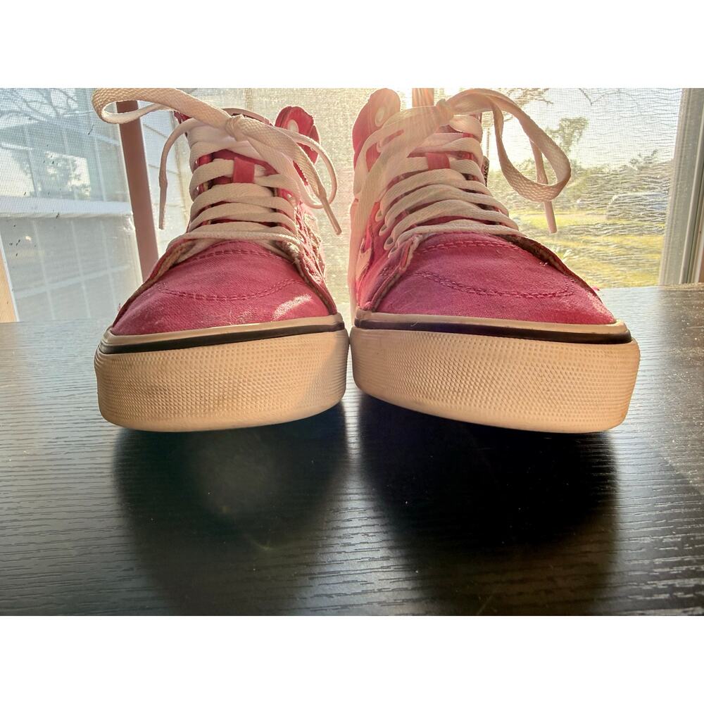 Vans Sk8-Hi Pink High Top Sneakers Womens Size 6.5 Canvas Lace Up Shoes - Picture 4 of 12